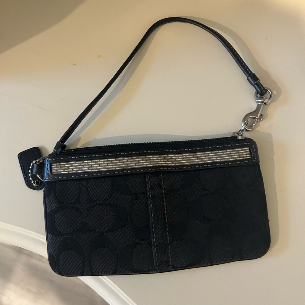 Black Coach Wristlet Bag